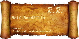 Reif Rozália névjegykártya